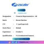 Zscaler Is Hiring Freshers For Financial Representative - AR