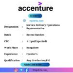 Accenture Is Hiring Freshers For Service Delivery Operations Representative